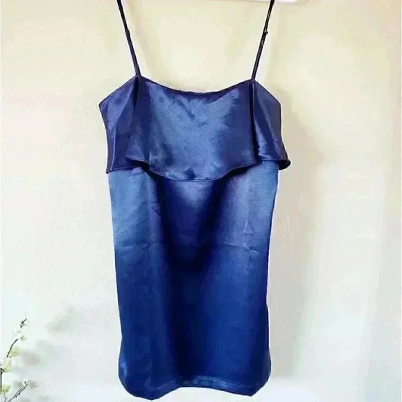 Urban Outfitters kimchi navy satin mini dress size medium NWT - Picture 2 of 13